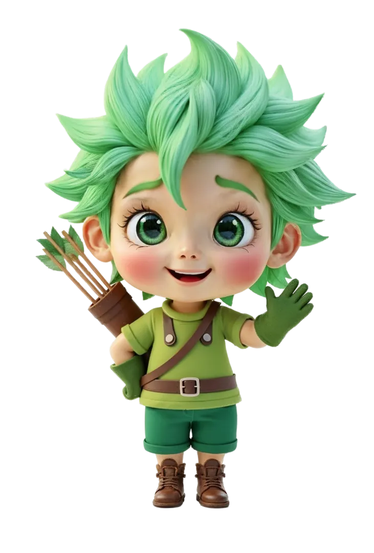 Mascotte Edialux qui vise à l’arc